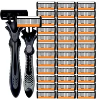 5-layer stainless steel manual shaver blade, men's classic shaver safe cleaning and care tool, body and facial clean