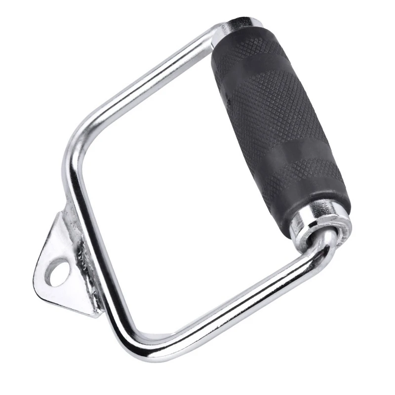 Description Picture 3 of itemPulldown Cable Machine Steel Handle, Heavy Duty Cable Machine Attachment Grip with Rubber for Weight Lifting Bars Pulley