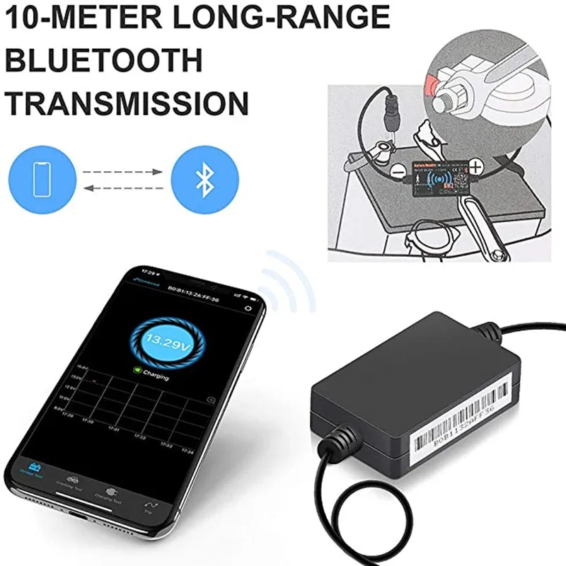 QUICKLYNKS BM2 Bluetooth 4.0 12V Car Battery Monitor Device Car Battery Tester Diagnostic Tool For Android IOS Phone Hot