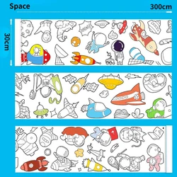 Children's Creative Coloring and Graffiti Paper Roll for Artistic Fun and Learning (Space)
