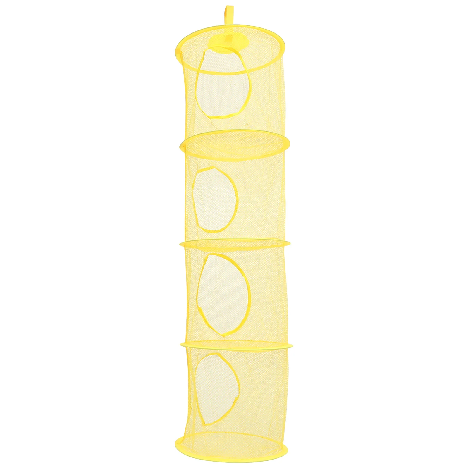 

Foldable Four Grid Drying Hanging Basket Folding Dish Rack Polyester Net