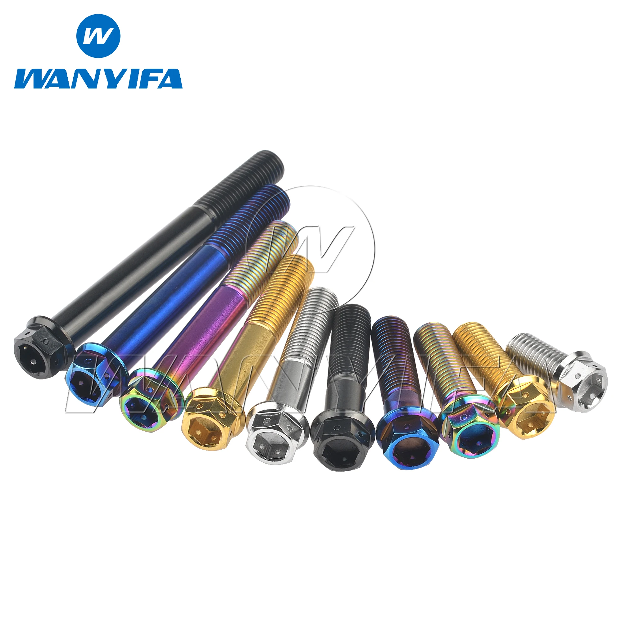Wanyifa Titanium Bolt M10x20 25 30 35 40 45 50 55 60 65 70 75 80 85 90mm Flange with Drilled Holes Hex Head Screws Pitch1.25/1.5