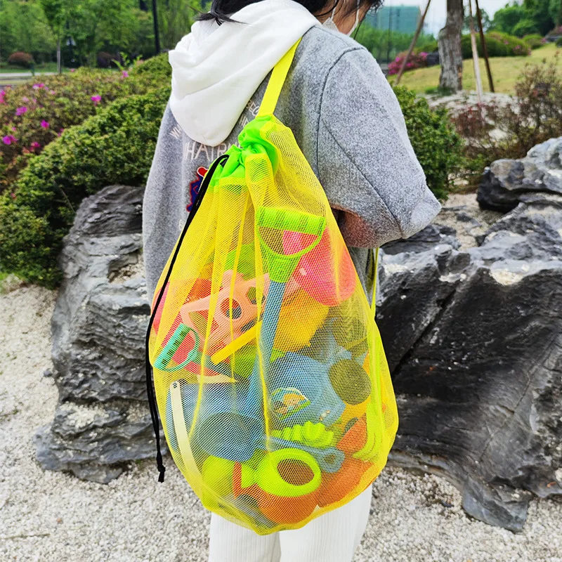 

Outdoor Beach Mesh Bag Children Sand Away Foldable Portable Kids Beach Toys Clothes Bags Toy Storage Sundries Organiser Bag