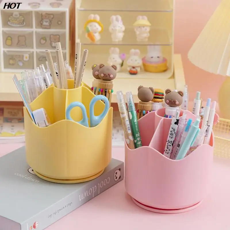 

1PC Large Capacity Pen Holder Rotating Stationery Organizer Pencil Pen Pot Desktop Organizer Pencil Cup Pot for Home Office