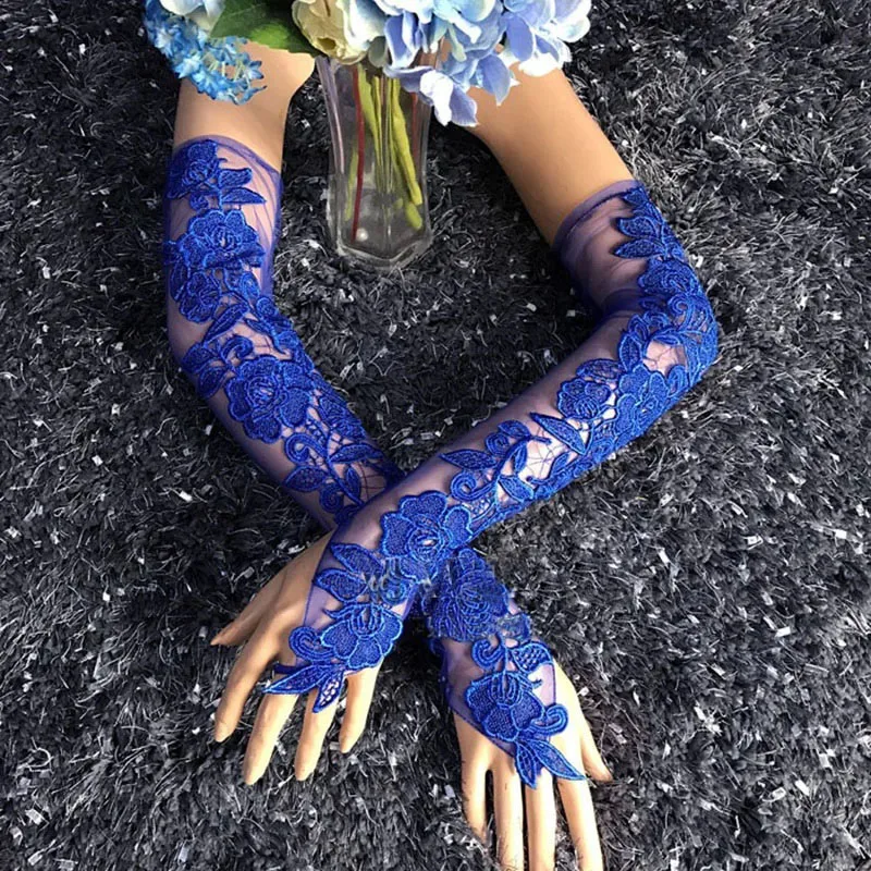 Lace Gloves Wedding Dress Gloves Women Lace Wedding Gloves Fingerless Elbow Length Bridal Party