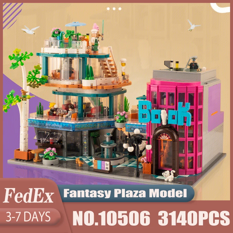 Modular Building MOC Fantasy Plaza Model 10507 Street View City House ...
