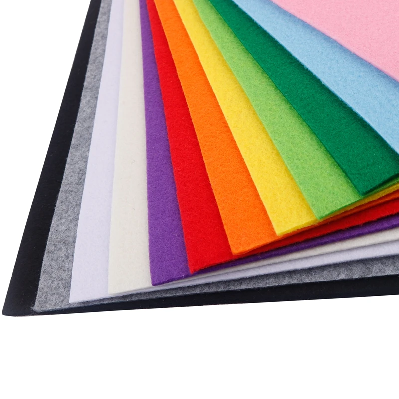 Felt Fabric Sheet 3mm Thick Solid Color Nonwoven Polyester 30*30cm