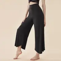 Classical Women's Yoga Wide Leg Pants Loose Casual Dance Spor Butt a Straight Cut Trousers Pure Color Summer 2025