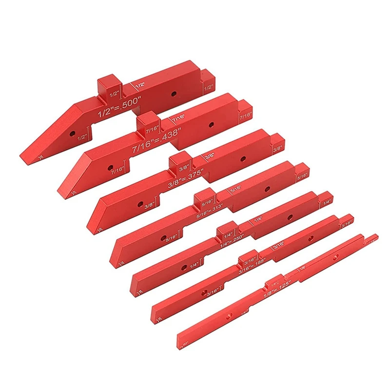 AA51-7Pcs Aluminum Precision Setup Blocks Height Gauge Set For Router Table Saw Accessories And Angle Woodworking Set Up