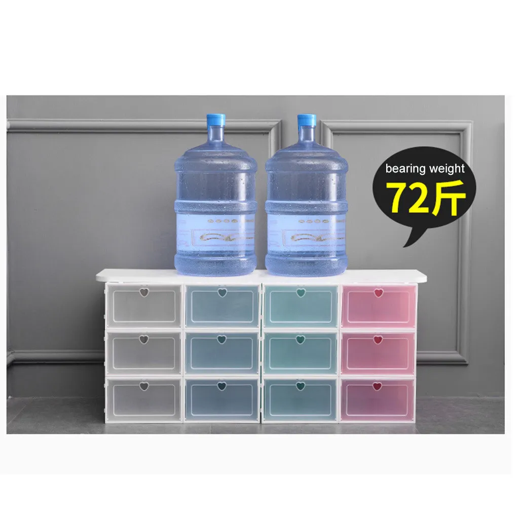 

Home Organizer 1pc Foldable Clear Shoes Storage Box Plastic Stackable Shoe Organizer Things For The Home Storage Boxes New