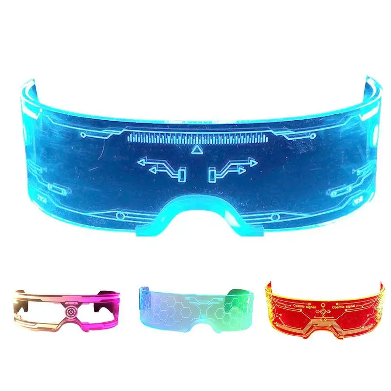 New Light Up Glasses Portable Luminous Glasses With LED Visor Sci-Tech Glowing Neon Luminous For Photo Props