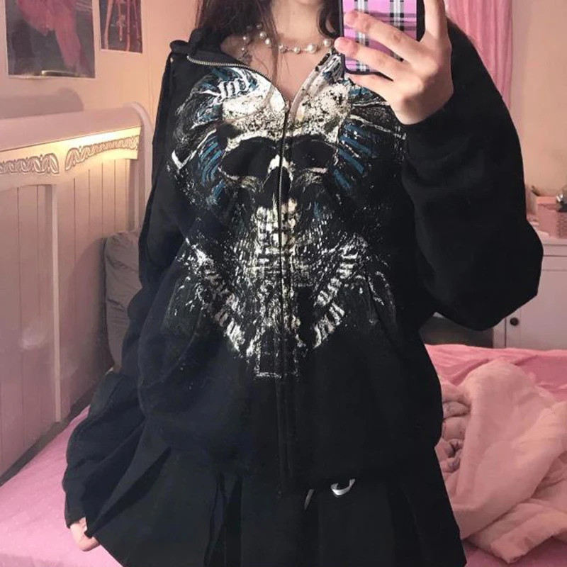 Indie Grunge Graphic Print Zip Up Hoodie Y2K Vintage Clothes Harajuku Grunge Baggy Sweatshirt Korean Kawaii Goth Mall Emo Jacket 1 Indie Grunge Graphic Print Zip Up Hoodie Y2K Vintage Clothes Harajuku Grunge Baggy Sweatshirt Korean Kawaii Goth Mall Emo Jacket
