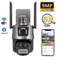 9MP IP Camera Outdoor HD Three Lens Dual Screens WiFi Camera Security AI Auto Tracking Night Vision CCTV Surveillance PTZ Cam