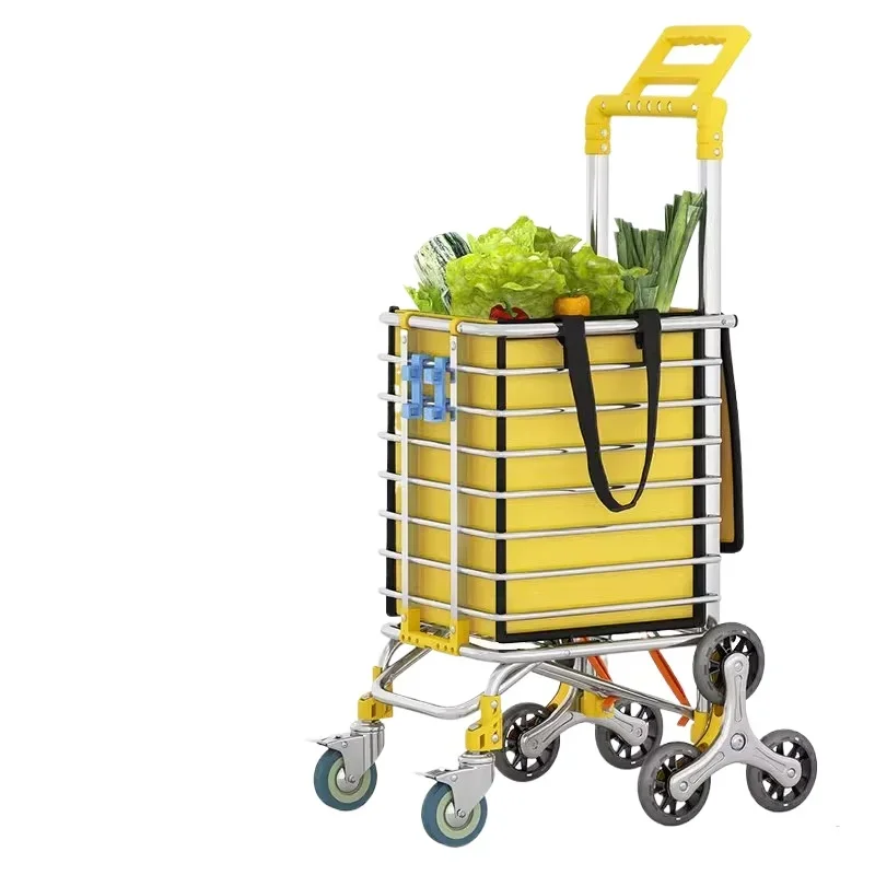 Lightweight folding portable shopping cart shopping cart for the elderly household trolley small trailer