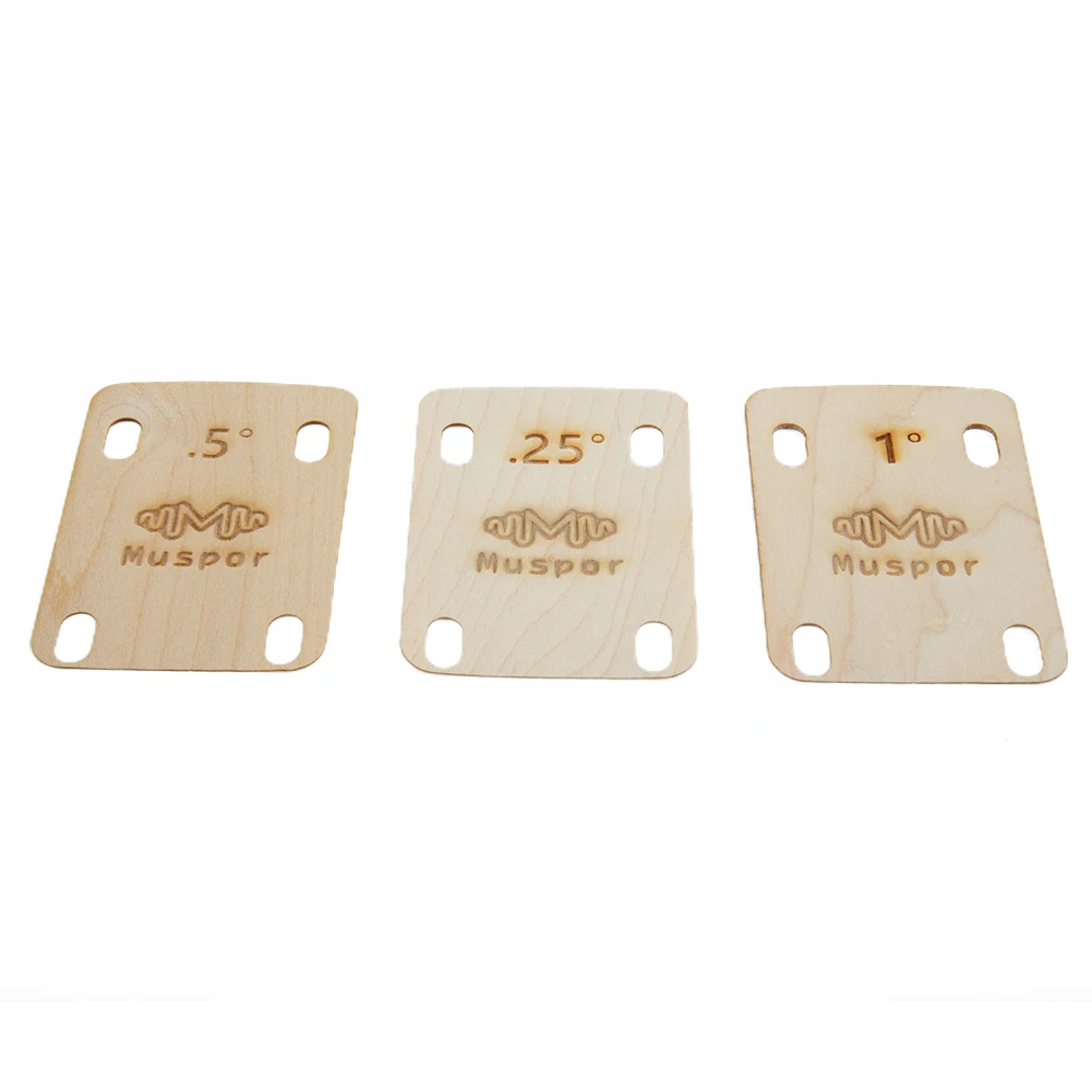 

Maple Neck Shims 3 Pcs Accessories Electric Guitar Maple Plate Parts 0.25/0.5/1 Degree 2-3/16\" X 3\" Brand New