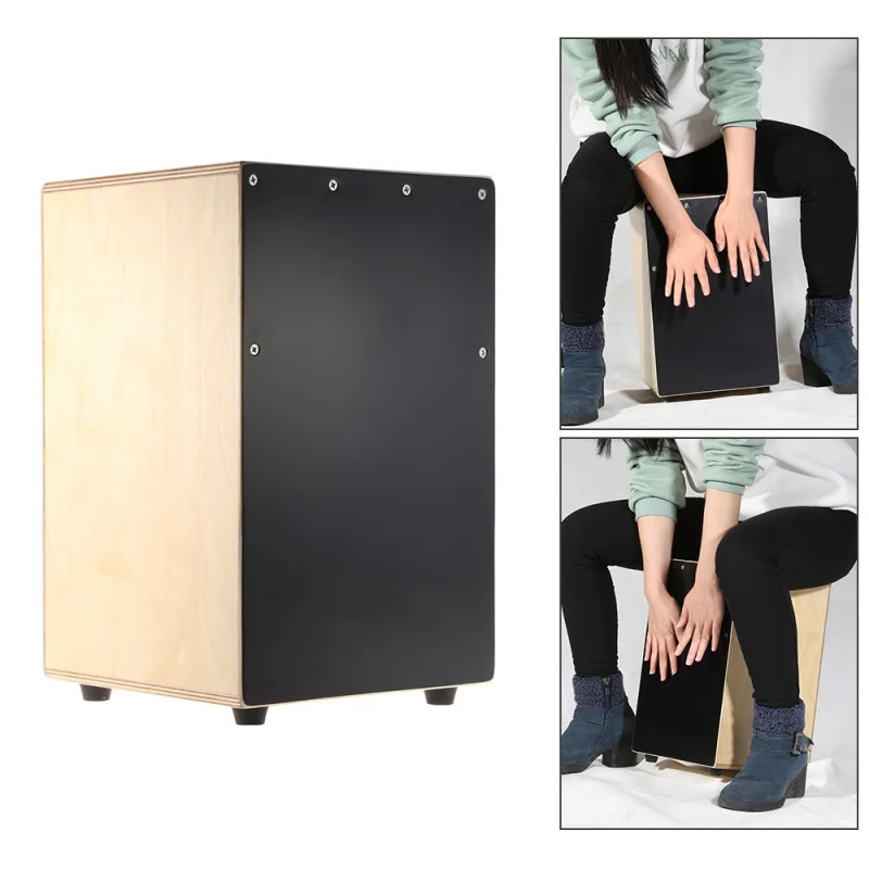 Wooden Cajon Drum with Rubber Feet