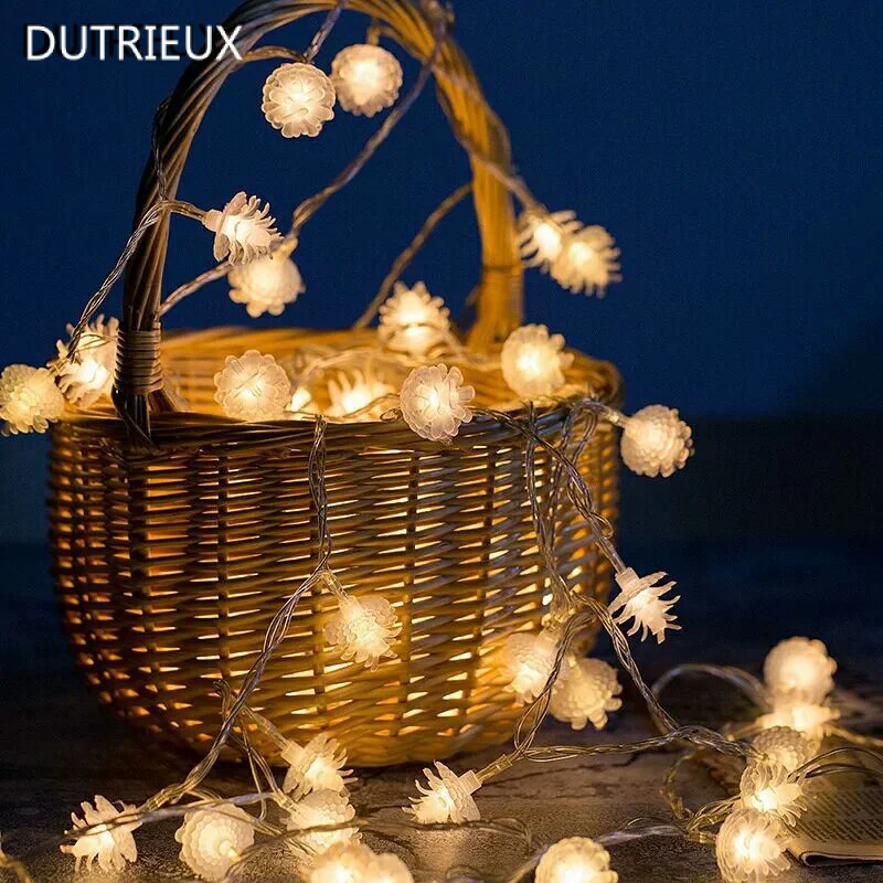 

Led Pine Cone Colored Lights Christmas Holiday Decoration Christmas Tree Hanging Lights Yard Balcony Decorative Lights Starry Sk