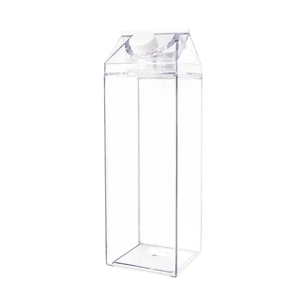 500ml/1000ml Milk Carton Water Bottle Transparent Plastic Portable Clear Box for Juice Tea  Bottles