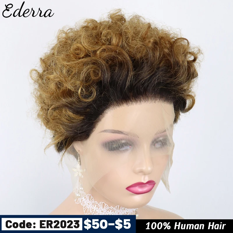 

Pixie Cut Wig Short Curly Human Hair Wigs Cheap Human Hair Wig Transparent Lace Wig For Women Human Hair Pre Plucked Brazilian
