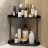 2-Tier Multifunctional Corner Storage Shelf Metal Bathroom Cosmetic Kitchen Spice Rack Office Home Counter Organizer 1