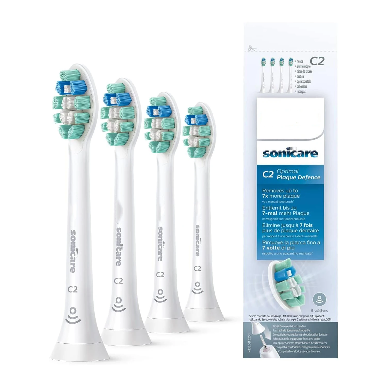 

4 Pack in White (Model HX9024/10) C2 Optimal Plaque Defence (Formerly ProResults Plaque Control) For Philips
