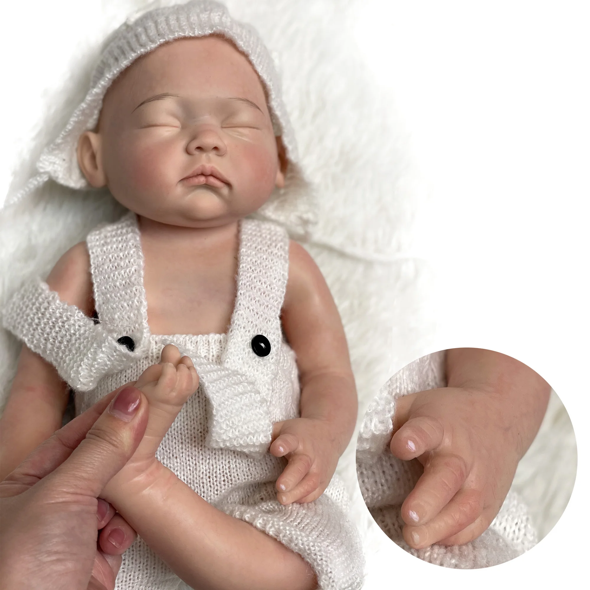 45cm Meadow Full Body Solid Silicone Bebe Reborn 3D Painted Lifelike Reborn  Baby Girl Boneca Reborn Corpo De Silicone Doll