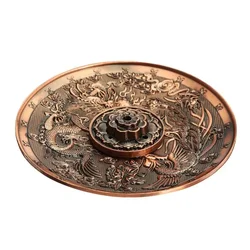 Vintage Lotus Incense Burner with Dragon Design - Home and Office Decoration Craft (Dragon Phoenix Red)