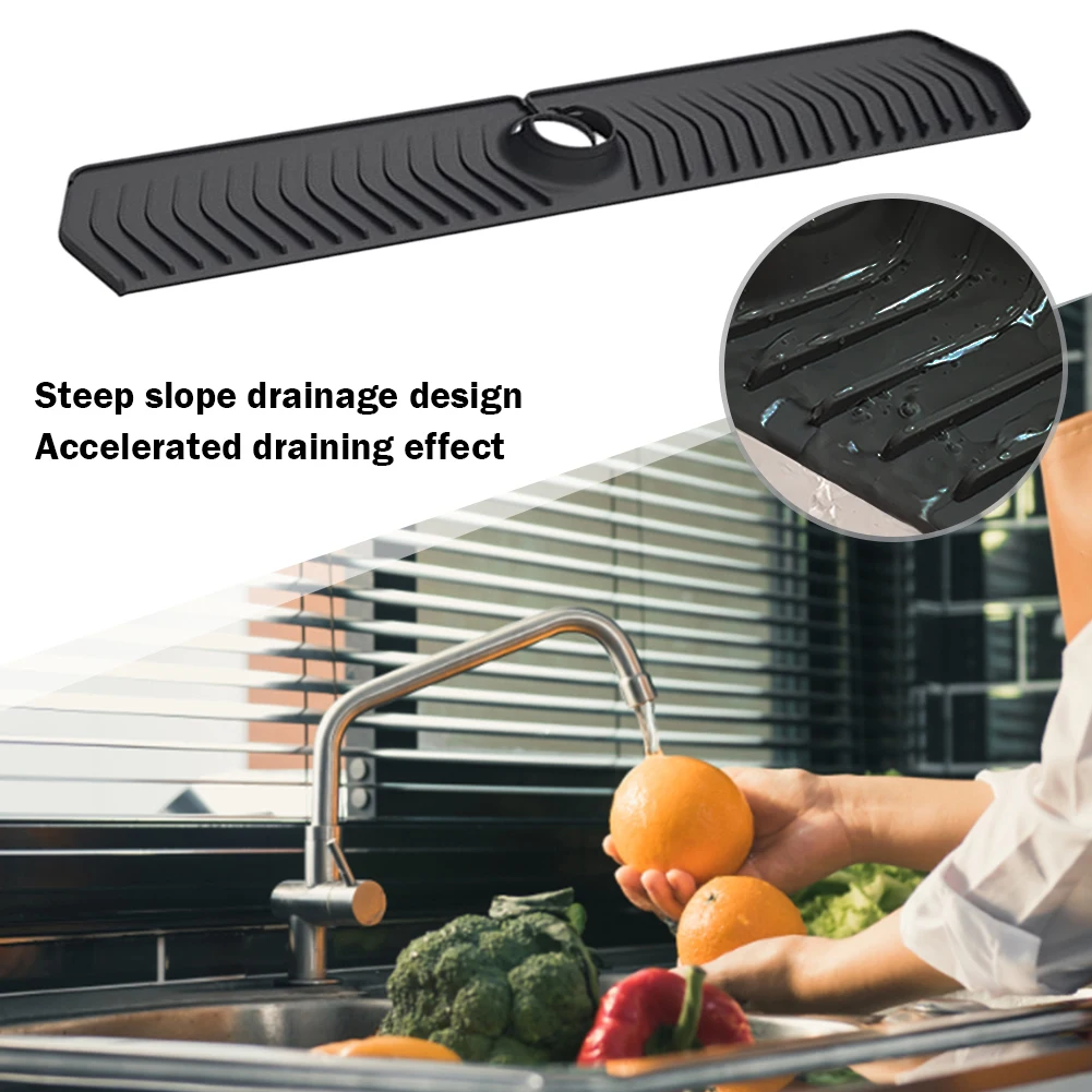 Silicone Kitchen Sink Splash Mat Easy To Install Kitchen Sink Faucet Splash Guard for Counter Bathroom for Faucet