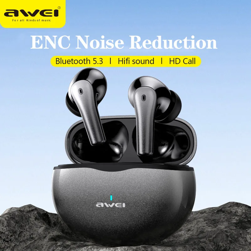 Awei T62 ENC audifonos bluetooth inalambrico Bluetooth 5.3 auriculares  bluetooth IPX5 auriculares impermeables TWS HiFi auriculares estéreo  deportivos ENC auriculares inalámbricos audífonos bluetooth inalámbricos -  AliExpress