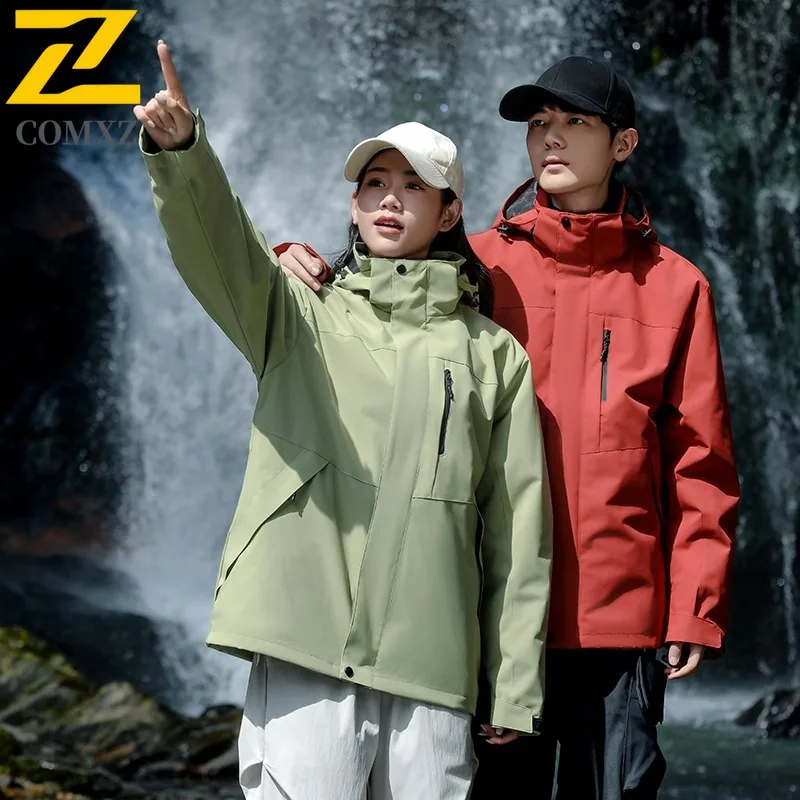 COMXZ Casual Hooded Mens Jacket Thickened Snow Skiing Windproof Warm Parka Fashion Lightweight Cold Resistant Winter Zipper Coat