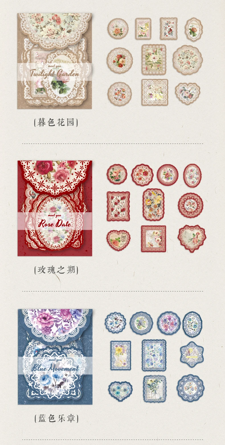 Description Picture 4 of item30 pcs Vintage Lace material paper set Creativity DIY Diary Album Scrapbooking Background paper