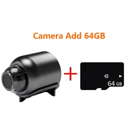 1080P HD Wireless Night Vision Home Security Camera with Motion Detection and Audio Recording - Camera Add 64GB