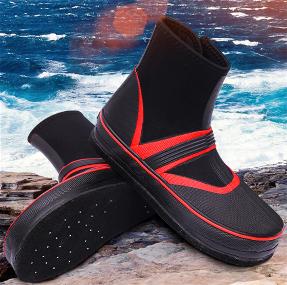 Outdoor Unisex Rock Fly Fishing Shoes Breathable Waterproof Waders Boots Anti-slip Felt Spike Sole rock fish Wading Boot for men