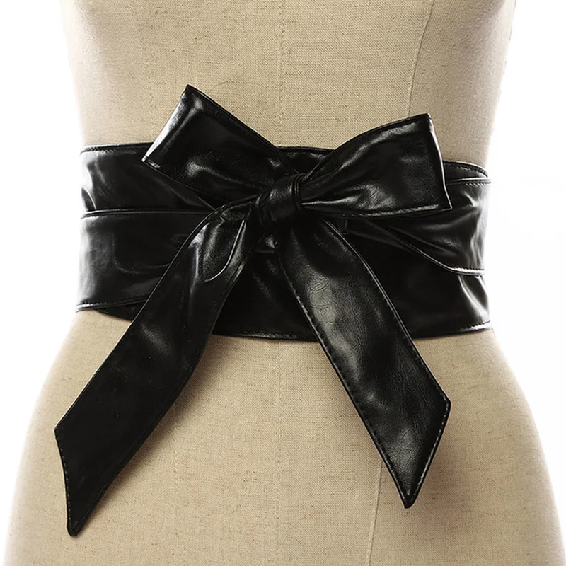 Fashion Girdle Female All-match Women's Dress Accessories Wide Bowknot Belt Length and Width