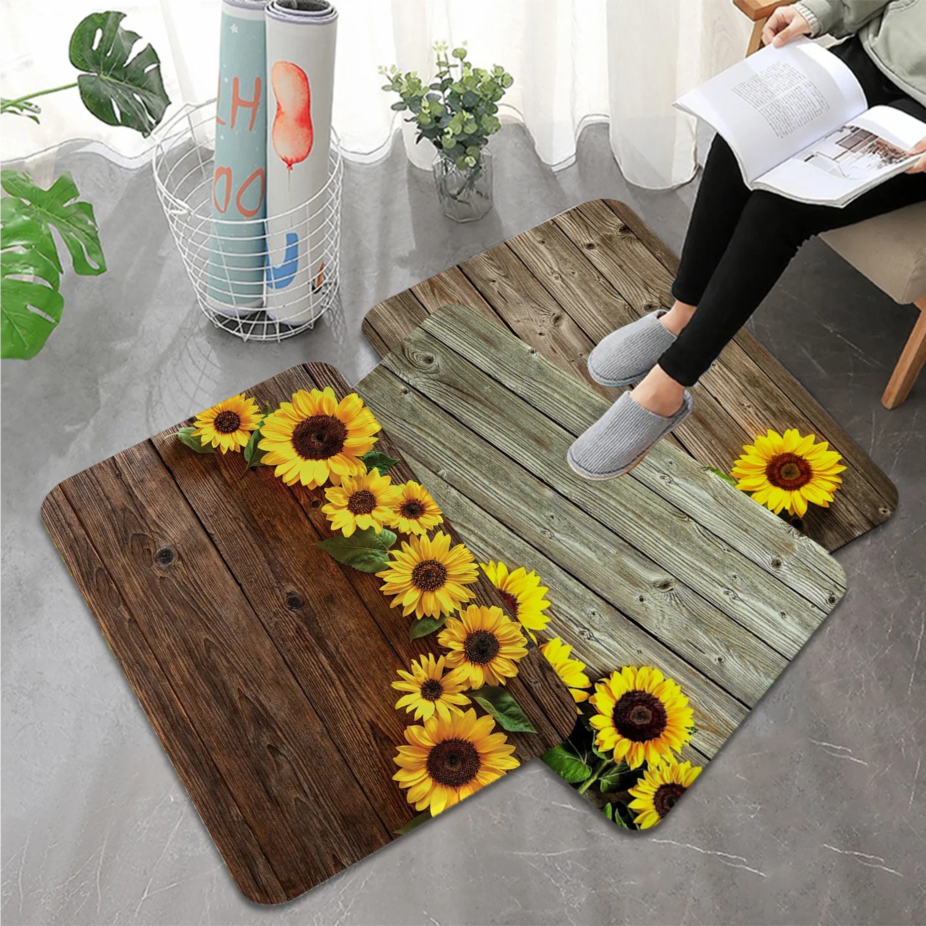 

Sunflower Floor Mat Bath Mat Nordic Style Home Doormat Bathroom-Toilet Mats Bedroom Welcome Doormat