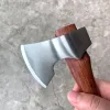 6.2 Inch / 8.3 Inch Felling Axe Stainless Steel Blade Sandalwood Handle Fixed Blade Logging Knife Outdoor Axe Camping Survival 4
