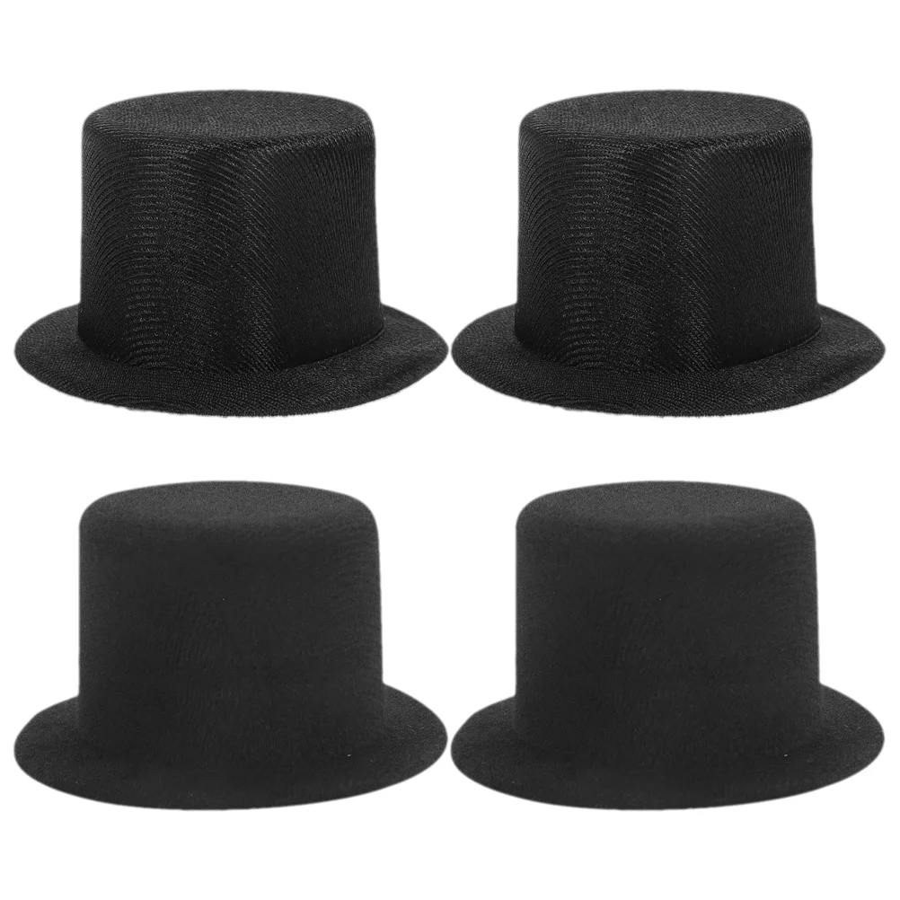 

4 Pcs Accessories for Top Hat Snowman DIY Craft Material Handicraft Miniature Hats Tiny Tops