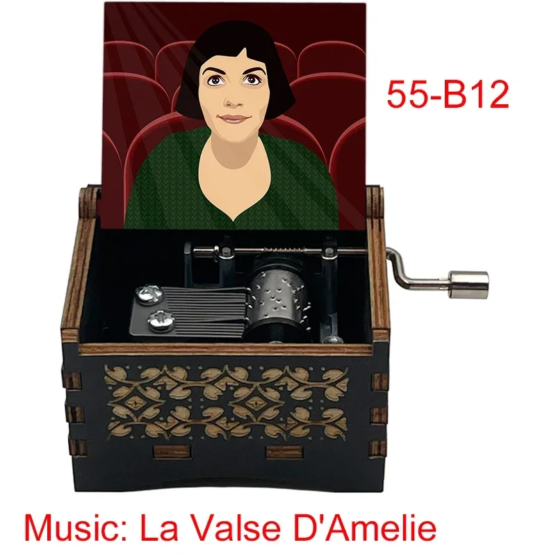 Color Print Amelie Music Theme La Valse D'Amelie Music Box Hand Musical Box Movie Fans New Year Christmas Gifts for Girls
