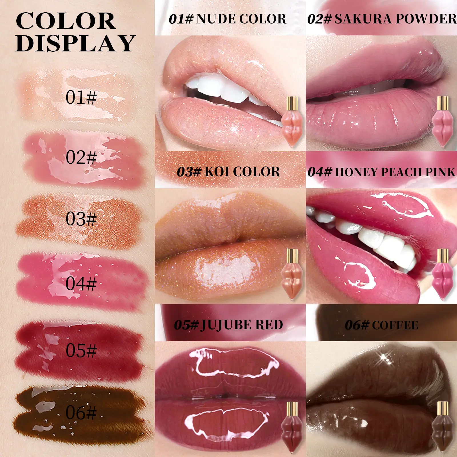 Ginger Mint Lip Glaze Plump and Moisturizing Lip Plump Liquid Lip Gloss  Pigment Powder for Shimmer