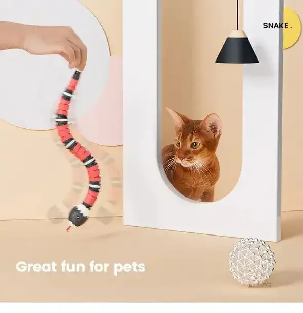Smart Sensing Snake Cat Toys Interactive, Electronic Snake Induction Toy Kitten Puppy Prank Snake Toy Pet Cat Accessories