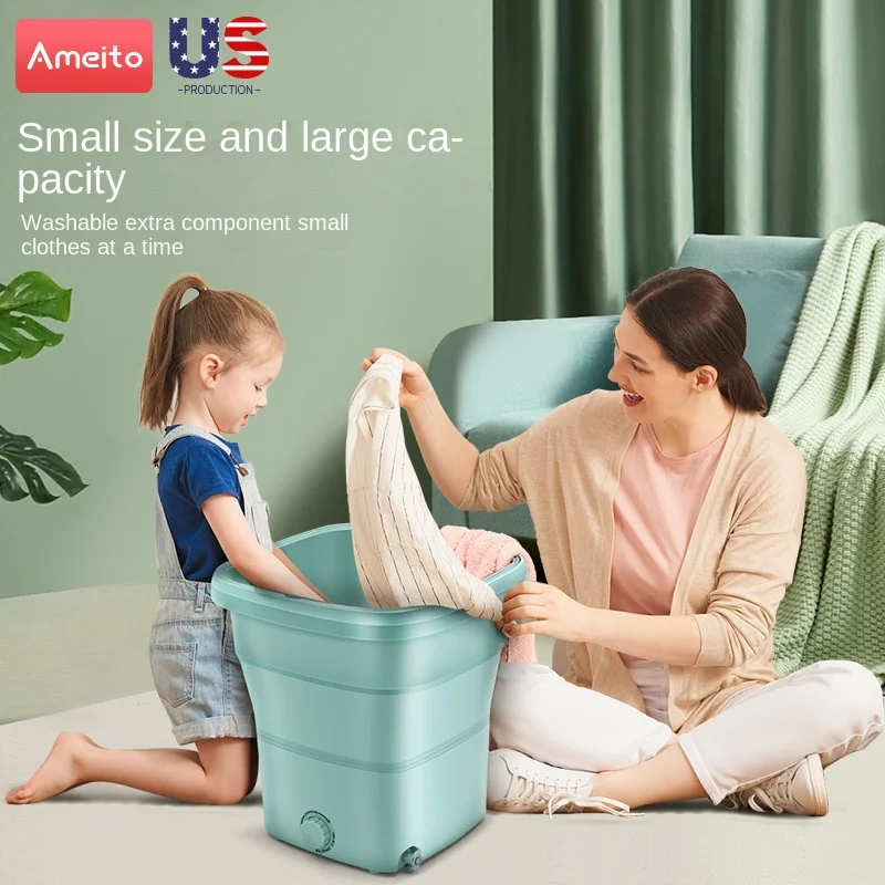 Folding Washing Machine Small Bucket Portable Fully Semi-automatic Washing Underwear Panties Socks Baby Clothes New