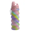 New Portable Silicone Water Bottle Retractable Folding Coffee Bottle Cups E Outdoor Travel Tools Collapsible Sport Bottles 3