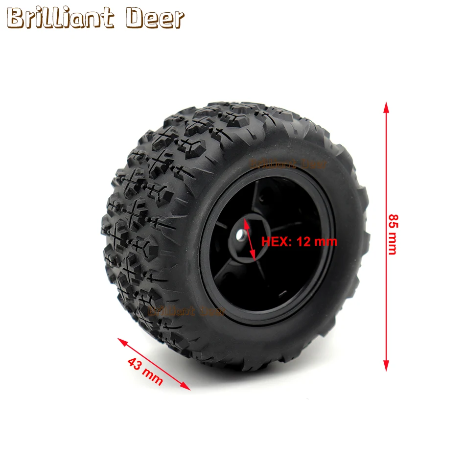 4PCS 85mm 12mm 육각 고무 타이어 바퀴 SCY 16101 16102 16103 Pro MJX Hyper Go 14210 16210 1/14 1/16 RC 몬스터 트럭 업그레이드