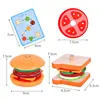 Wooden Simulation Hamburger Children Toys Montessori Educational Learning Color Shape Matching Board Game Toys For 3-6 Year Olds 6