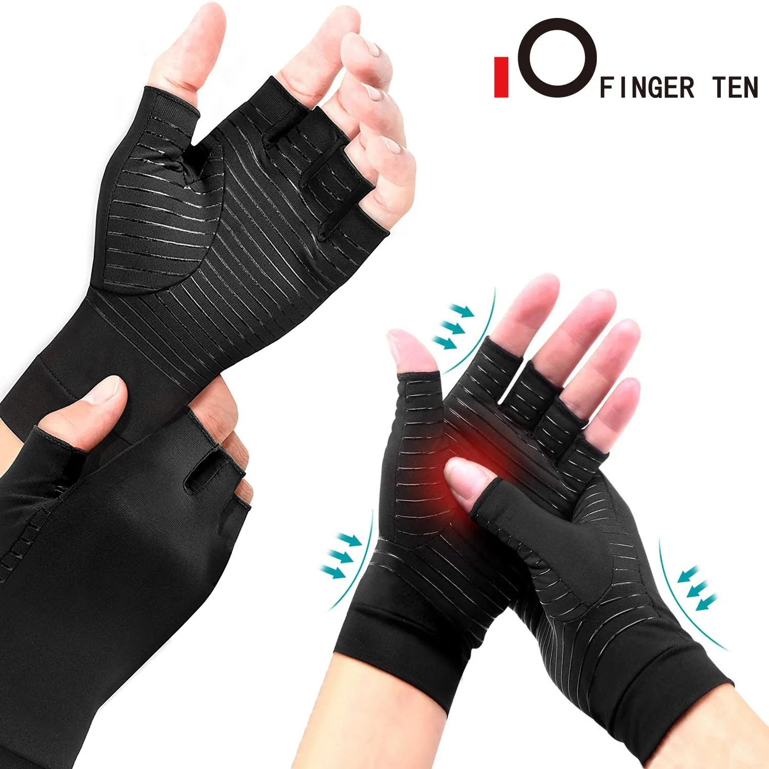 Half Full Finger Arthritis Gloves Hand Massager Long