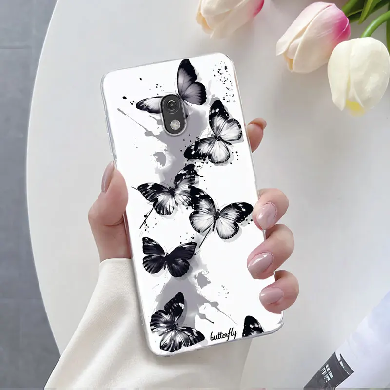 Luxurious Butterfly Flower Clear Soft Silicone Protective Phone Case