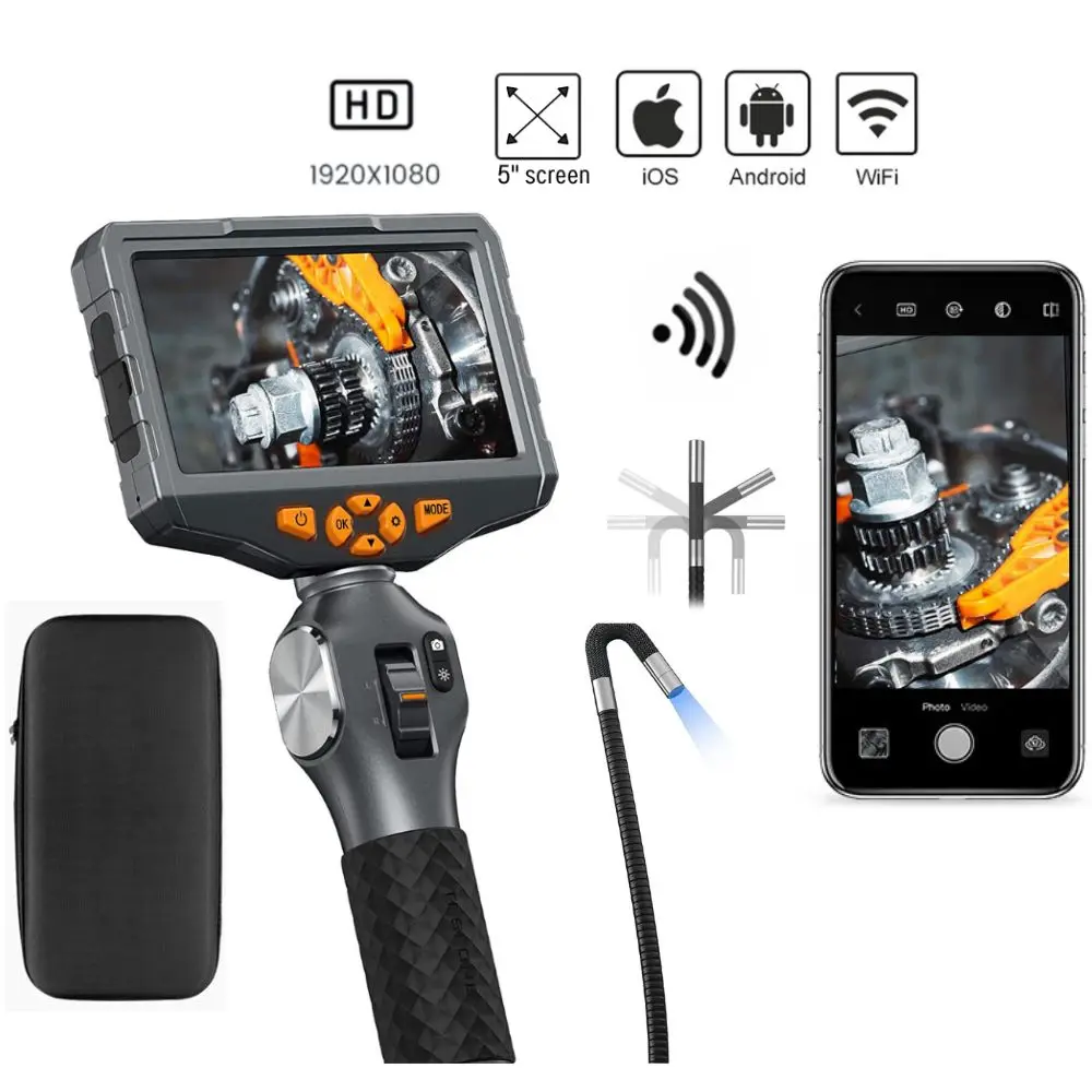 ArticulatingBorescopeAutomobileCarInspectionCamera5IPSLCD