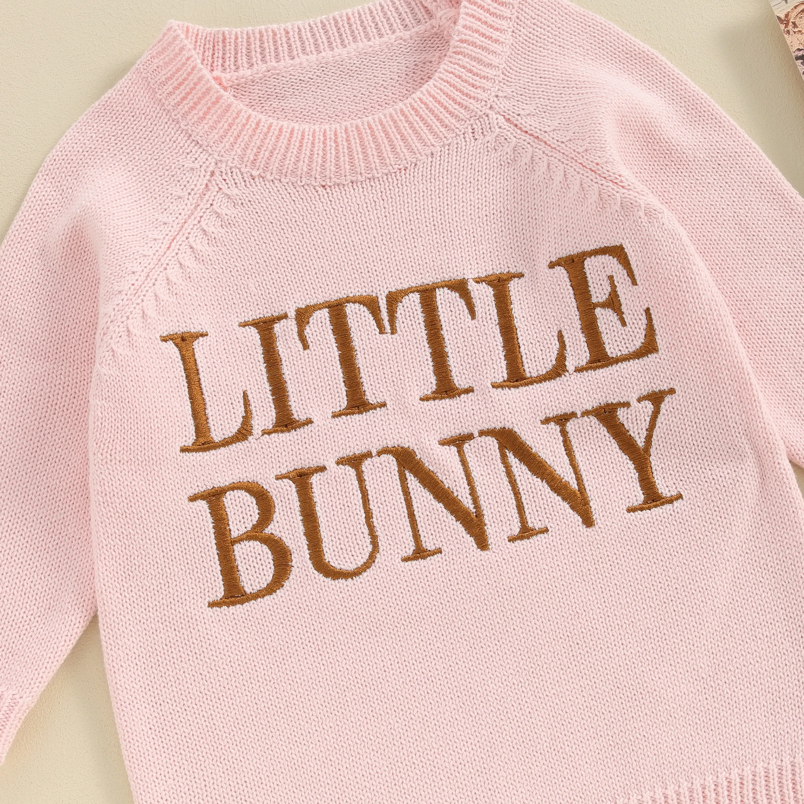 Baby Girls Boys Sweater Soft Casual Knitted Clothes Long Sleeve Embroidery Letters Winter Warm Pullover Infant Easter Costume