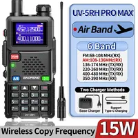 Baofeng UV-5RH Pro Max 15W Air Band Walkie Talkie Wirless Copy Frequency Tri-power Type-C NOAA Long Range 5RM Ham Two Way Radio 1