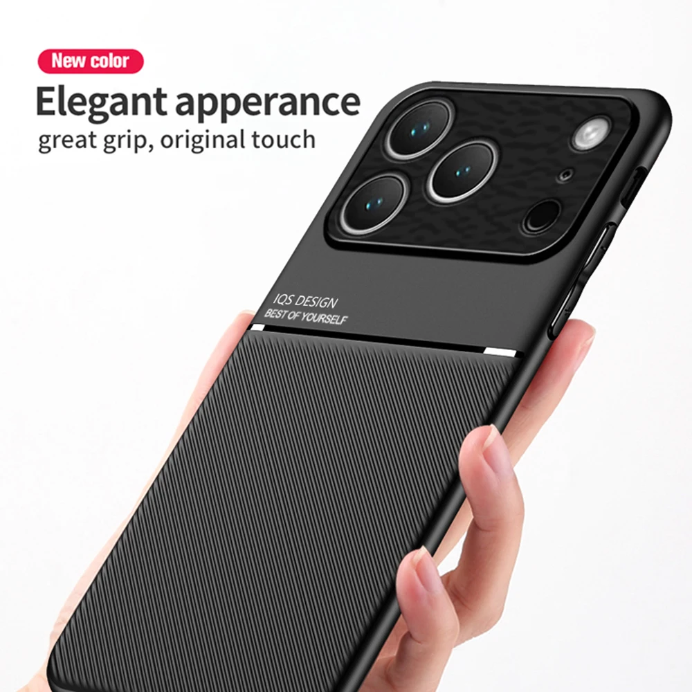 Leather Texture Matte Phone Case with Bumper Protection